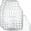 SCA Checkerplate Car Floor Mats PVC Silver Set Of 4 -Quad Lock Case Shop SCA 299801 hi res
