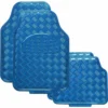 SCA Checkerplate Car Floor Mats PVC Blue Set Of 4 -Quad Lock Case Shop SCA 299802 hi res