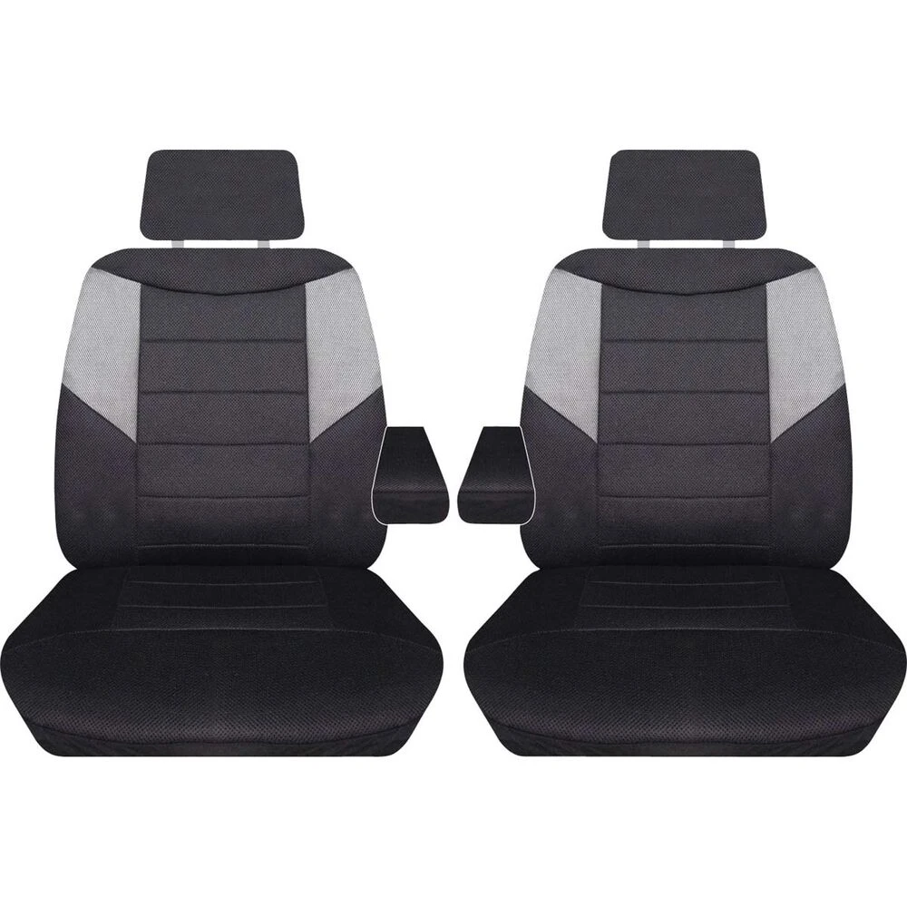 Sperling Enterprises Carbon Mesh Seat Covers - Black And Grey Adjustable Headrests Size 107 Front Pair With Armrests Airbag Compatible 3 Sperling Enterprises Carbon Mesh Seat Covers - Black And Grey Adjustable Headrests Size 107 Front Pair With Armrests Airbag Compatible