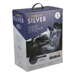 Silver CLOUDLUX Sheepskin Seat Covers - Slate Adjustable Headrests Size 30 Front Pair Airbag Compatible -Quad Lock Case Shop SCA 342477 01 hi res