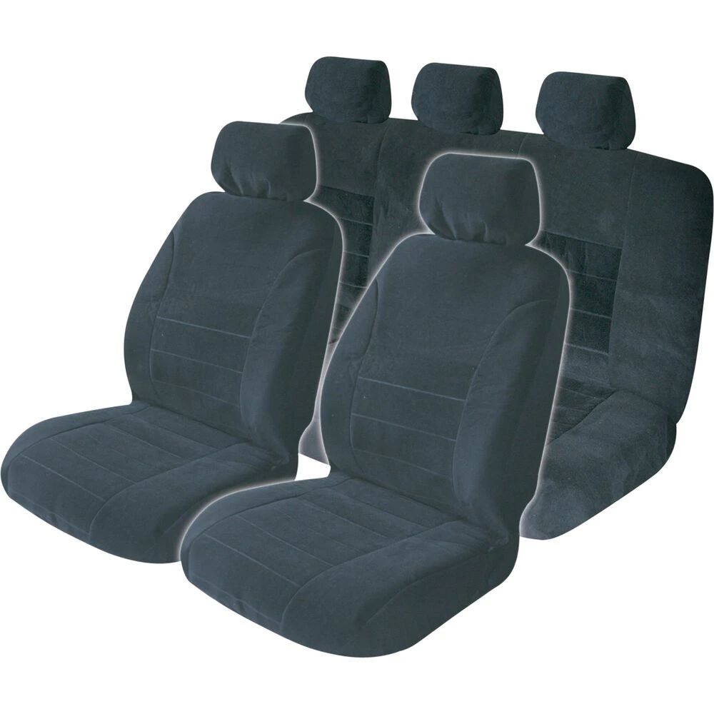 SCA Executive Seat Cover Pack - Black Adjustable Headrests Size 30 And 06H Front And Rear Pack Airbag Compatible 3 SCA Executive Seat Cover Pack - Black Adjustable Headrests Size 30 And 06H Front And Rear Pack Airbag Compatible
