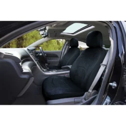 CLOUDLUX Cloud Premium Suede Seat Covers - Black Adjustable Headrests Size 30 Front Pair Airbag Compatible -Quad Lock Case Shop SCA 392237 00 hi res