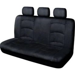 CLOUDLUX Cloud Premium Suede Seat Covers - Black Adjustable Headrests Size 06H Rear Seat