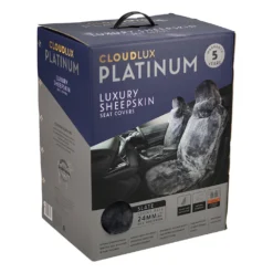 Platinum CLOUDLUX Sheepskin Seat Covers - Slate Adjustable Headrests Size 30 Front Pair Airbag Compatible -Quad Lock Case Shop SCA 519159 01 hi res