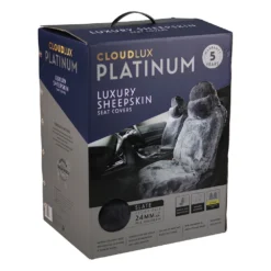 Platinum CLOUDLUX Sheepskin Seat Covers - Slate Built-in Headrests Size 60 Front Pair Airbag Compatible -Quad Lock Case Shop SCA 519161 01 hi res