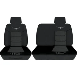 R. M. Williams R.M.Williams Woven Ute Seat Cover - Black Size 301 Front Bucket And Bench (w/out Cut Out)