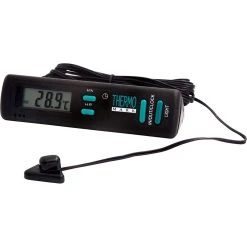 Cabin Crew Thermometer And Clock - Dash Mount, Black