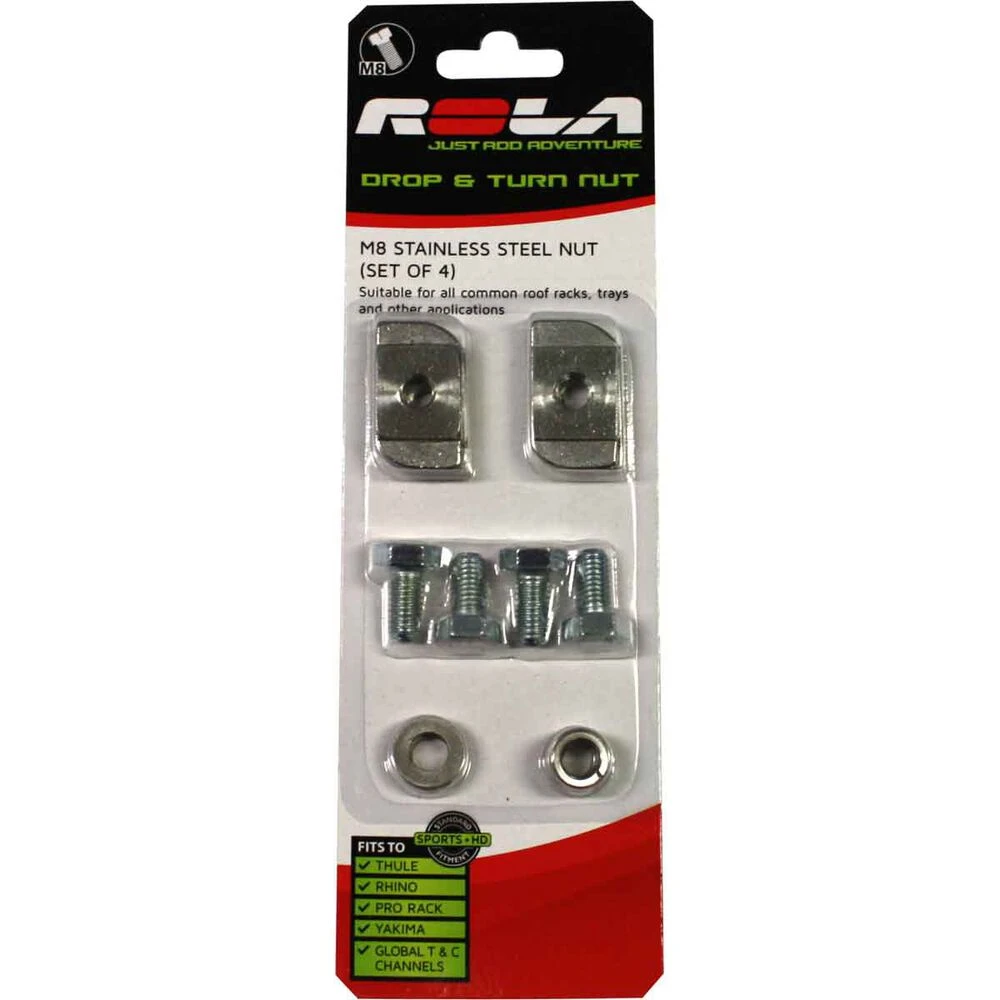 Rola Drop & Turn Channel Nut M8 4 Pack 3 Rola Drop & Turn Channel Nut M8 4 Pack