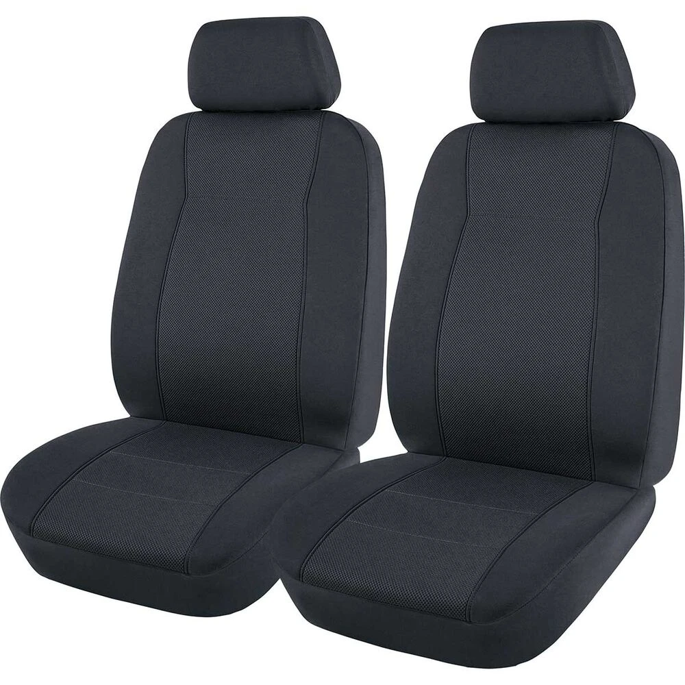 SCA Jacquard Seat Covers, Charcoal, Adjustable Headrests, Size 30, Airbag Compatible 3 SCA Jacquard Seat Covers, Charcoal, Adjustable Headrests, Size 30, Airbag Compatible