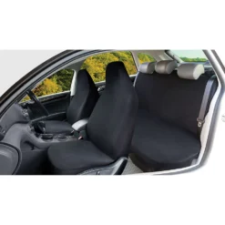 Best Buy Seat Cover Pack Black, Built-in Headrests, Front And Rear Pack, Airbag Compatible -Quad Lock Case Shop SCA 548406 00 hi res