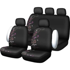 SCA Blossom Seat Cover Pack - Purple And Orange Adjustable Headrests Size 30 And 06H Airbag Compatible -Quad Lock Case Shop SCA 565134 02 hi res