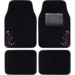 SCA Blossom Floor Mats Carpet Black/Purple/Orange Set Of 4 -Quad Lock Case Shop SCA 565135 02 hi res