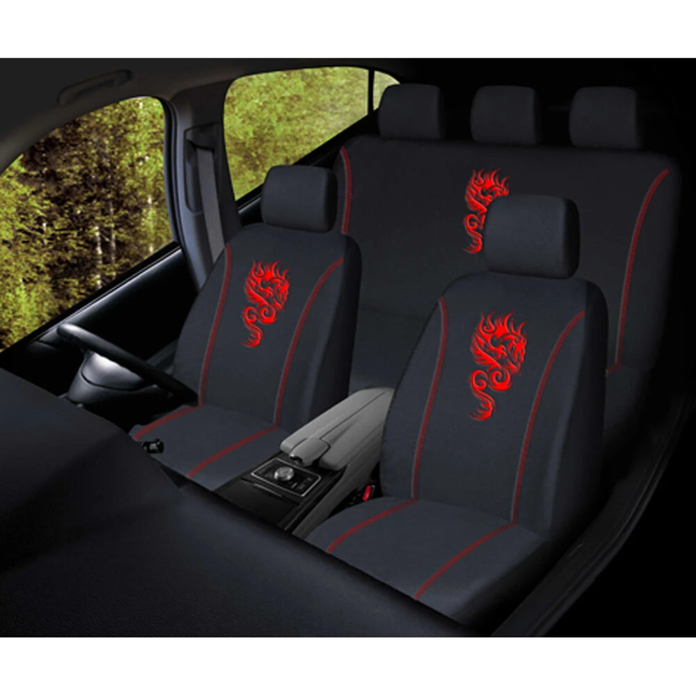 SCA Dragon Seat Cover Pack - Red Adjustable Headrests Size 30 And 06H Airbag Compatible 4 SCA Dragon Seat Cover Pack - Red Adjustable Headrests Size 30 And 06H Airbag Compatible - Image 2