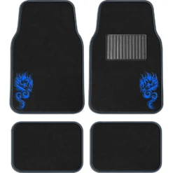 SCA Dragon Floor Mats Carpet Black/Blue Set Of 4 -Quad Lock Case Shop SCA 565200 02 hi res