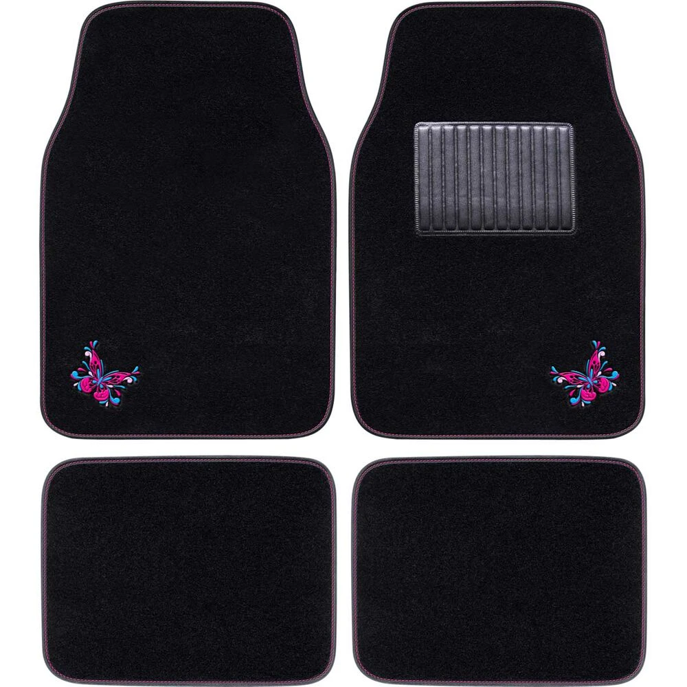 SCA Butterfly Floor Mats Carpet Black/Pink/Blue Set Of 4 5 SCA Butterfly Floor Mats Carpet Black/Pink/Blue Set Of 4 - Image 3