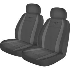 Who-Rae WR Fusion Seat Covers - Grey/Charcoal Adjustable Headrests Size 30 Airbag Compatible