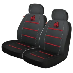 Holden Heritage Cobra Seat Covers - Black/Red Adjustable Headrests Size 30 Airbag Compatible