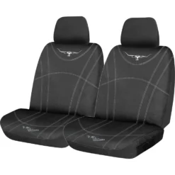 R. M. Williams R.M. Williams Canvas Seat Cover - Black Adjustable Headrests Size 30