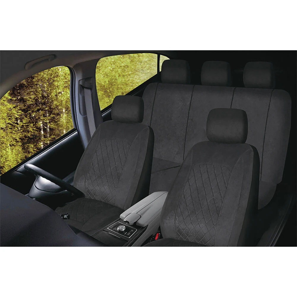 SCA Velour Quilted Seat Cover Pack - Black Adjustable Headrests Size 30 And 06H Airbag Compatible 4 SCA Velour Quilted Seat Cover Pack - Black Adjustable Headrests Size 30 And 06H Airbag Compatible - Image 2
