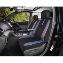 SCA Mesh Seat Covers - Black Blue And Orange Adjustable Headrests Size 30 Front Pair Airbag Compatible -Quad Lock Case Shop SCA 578472 00 hi res