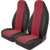SCA Cord Seat Covers - Red/Black Built-in Headrests Size 60 Front Pair Airbag Compatible