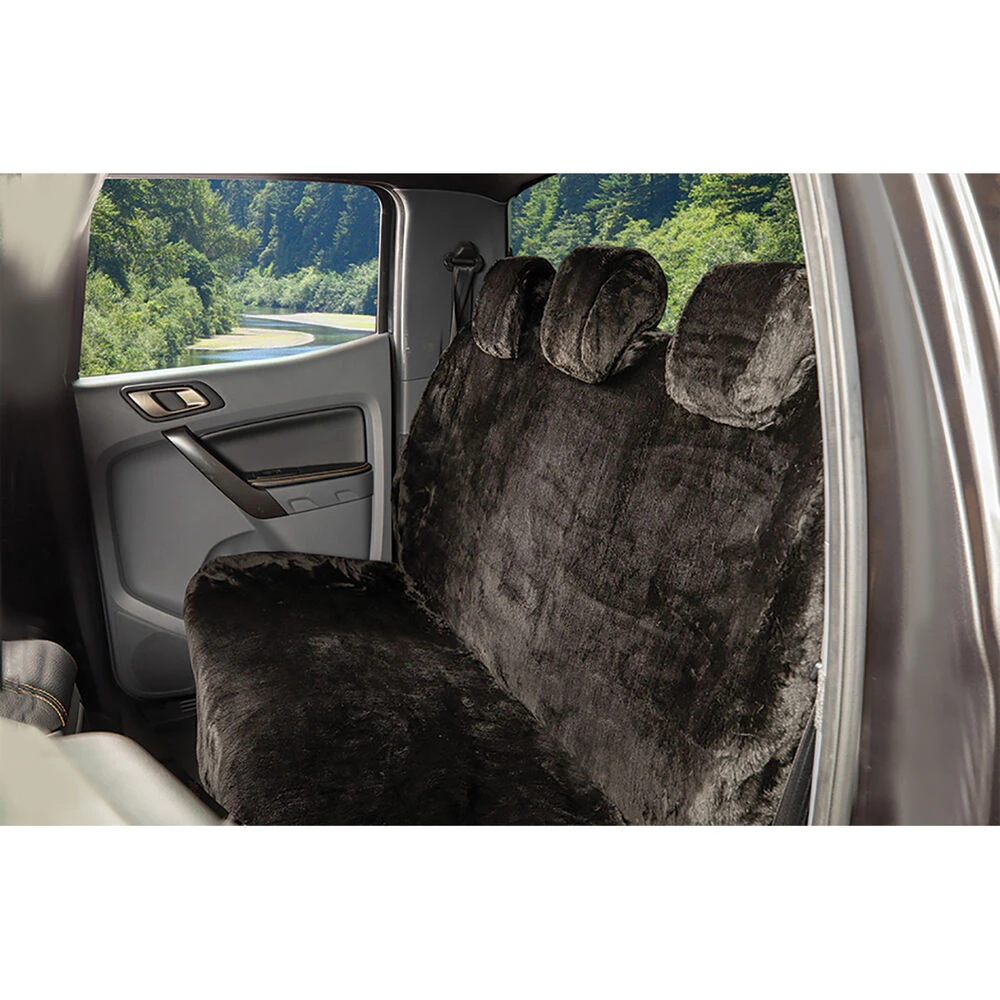 SCA Luxury Fur Seat Cover - Black Adjustable Headrests Size 06H Rear Seat 4 SCA Luxury Fur Seat Cover - Black Adjustable Headrests Size 06H Rear Seat - Image 2