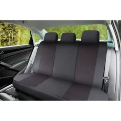 SCA Premium Jacquard & Leather Look Seat Covers - Black/Red Adjustable Zips Rear Seat Size 06H -Quad Lock Case Shop SCA 596409 01 hi res