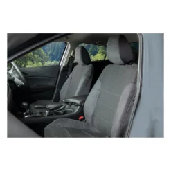 SCA Premium Jacquard And Velour Seat Covers - Charcoal Adjustable Headrest Size 30 Front Pair Airbag Compatible -Quad Lock Case Shop SCA 597950 00 hi res