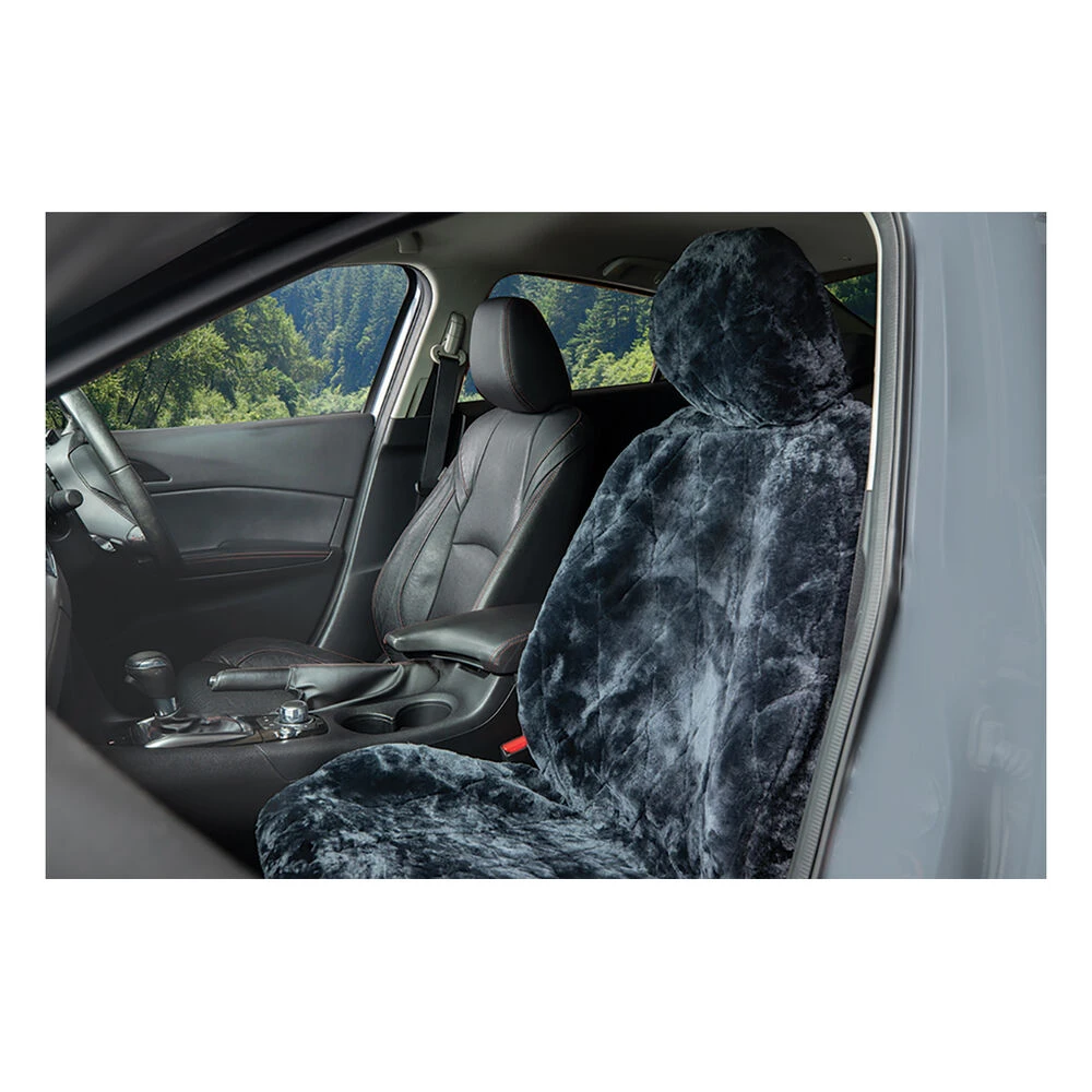 SCA Diamond Cut Sheepskin Single Seat Cover Slate, Adjustable Headrest, Size 30, Airbag Compatible 4 SCA Diamond Cut Sheepskin Single Seat Cover Slate, Adjustable Headrest, Size 30, Airbag Compatible - Image 2