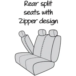 SCA Premium Jacquard & Velour Seat Covers - Charcoal Adjustable Zips Rear Seat Size 06H -Quad Lock Case Shop SCA 598021 02 hi res