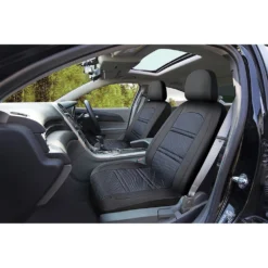 SCA Memory Foam & Jacquard Seat Covers - Black/Blue Adjustable Headrests Airbag Compatible -Quad Lock Case Shop SCA 598923 00 hi res