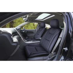 SCA Leather Look Seat Covers, Black/Carbon, Adjustable Headrests, Size 30, Airbag Compatible -Quad Lock Case Shop SCA 599535 00 hi res