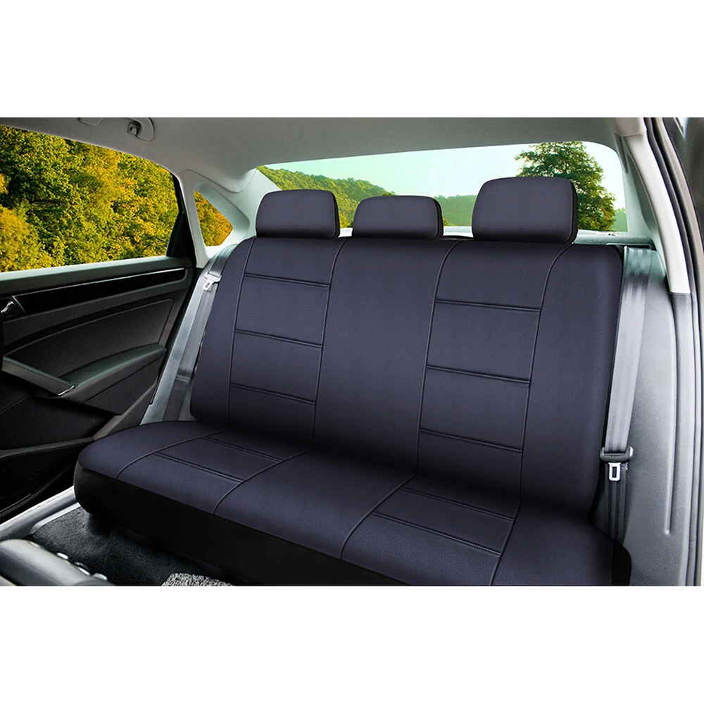 SCA Leather Look Seat Covers Black, Built-In Headrests, Size 06H 4 SCA Leather Look Seat Covers Black, Built-In Headrests, Size 06H - Image 2