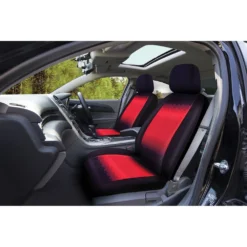 SCA Geometric Seat Covers - Black/Orange, Adjustable Headrests, Size 30, Airbag Compatible -Quad Lock Case Shop SCA 605637 00 hi res