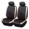 SCA Leather Look Seat Cover - Black/Gold, Adjustable Headrests, Airbag Compatible -Quad Lock Case Shop SCA 610841 hi res
