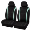SCA Leather Look Seat Covers Aqua/Black, Adjustable Headrests, Size 30, Front Pair, Airbag Compatible -Quad Lock Case Shop SCA 626523 hi res