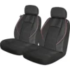 Who-Rae Neoprene With Piping Seat Covers Black/Gold Adjustable Headrests