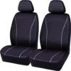 SCA Jacquard Polyester Seat Covers Black/Rainbow Adjustable Headrests Airbag Compatible