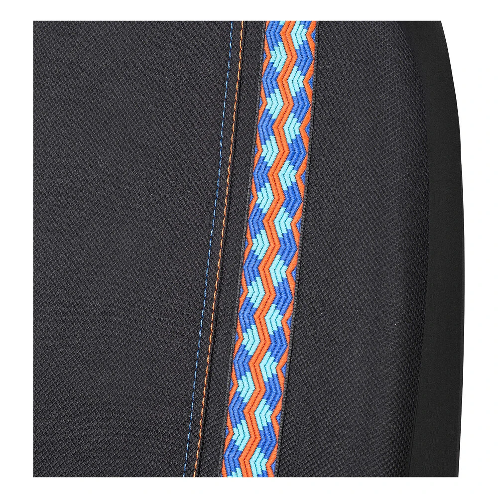 SCA Polyester Braid Seat Covers Black/Blue/Orange Adjustable Headrests Airbag Compatible 5 SCA Polyester Braid Seat Covers Black/Blue/Orange Adjustable Headrests Airbag Compatible - Image 3