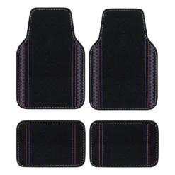 SCA Carpet Floor Mats Black/Blue/Orange Set Of 4
