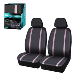 SCA Pink Glitter Leather Look Seat Covers Black/Pink Adjustable Headrests Airbag Compatible -Quad Lock Case Shop SCA 637206 02 hi res