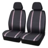 SCA Pink Glitter Leather Look Seat Covers Black/Pink Adjustable Headrests Airbag Compatible -Quad Lock Case Shop SCA 637206 hi res