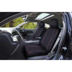 SCA Sports Leather Look & Carbon Seat Covers Black/Red Adjustable Headrests Airbag Compatible -Quad Lock Case Shop SCA 637210 00 hi res