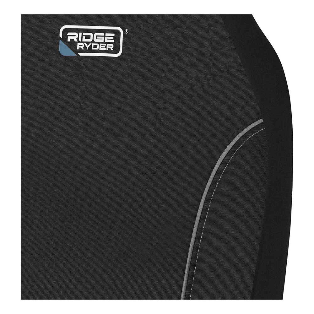 Ridge Ryder Canvas Seat Covers Black/Grey Piping Built-In Headrests Airbag Compatible 60SAB 5 Ridge Ryder Canvas Seat Covers Black/Grey Piping Built-In Headrests Airbag Compatible 60SAB - Image 3