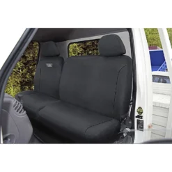 Ridge Ryder Canvas Ute Seat Covers Charcoal/Black Piping Adjustable Headrests Front (without Cut Out) 301SAB -Quad Lock Case Shop SCA 638654 00 hi res