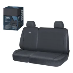 Ridge Ryder Canvas Ute Seat Covers Charcoal/Black Piping Adjustable Headrests Front (with Cut Out) 401SAB -Quad Lock Case Shop SCA 638655 03 hi res