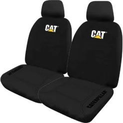 Caterpillar Neoprene Seat Covers Black Adjustable Headrests Size 30 Front Pair Airbag Compatible