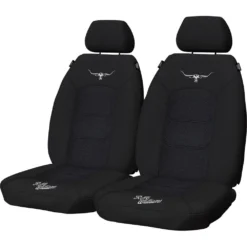 R. M. Williams R.M.Williams Woven Seat Covers Black Adjustable Headrests Size 30 Front Pair Airbag Compatible