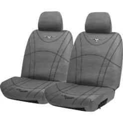 R. M. Williams R.M. Williams Canvas Seat Cover Charcoal Adjustable Headrests Size 30 Front Pair Airbag Compatible