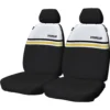 Caterpillar Canvas Seat Covers Yellow/White Stripe Adjustable Headrests Airbag Compatible 30SAB -Quad Lock Case Shop SCA 645247 hi res